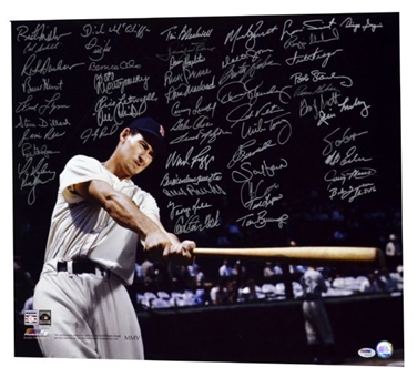20x24 Color Photo of Ted Williams Signed by 53 Players Including 5 HOFers